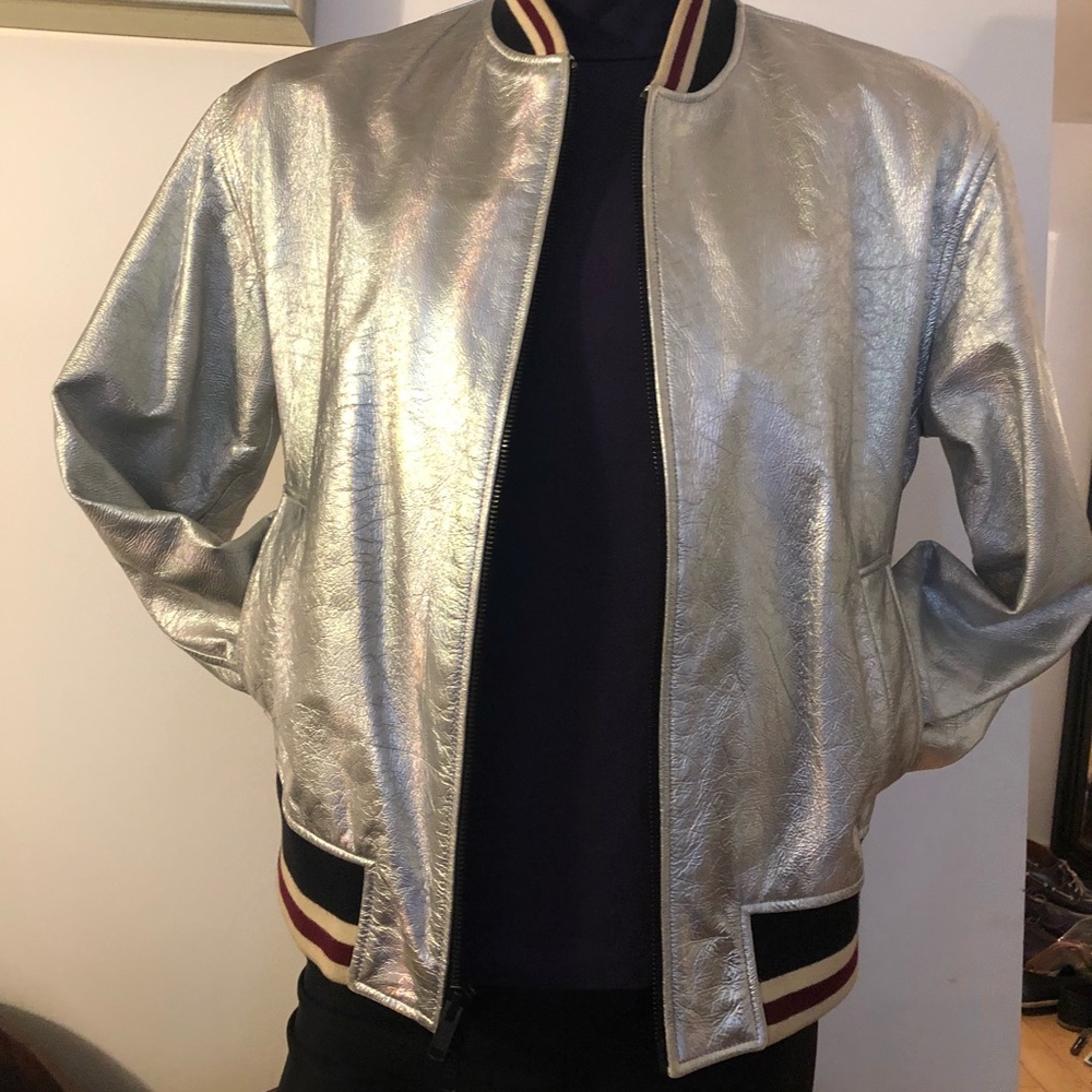 Marc Jacobs metallic leather jacket